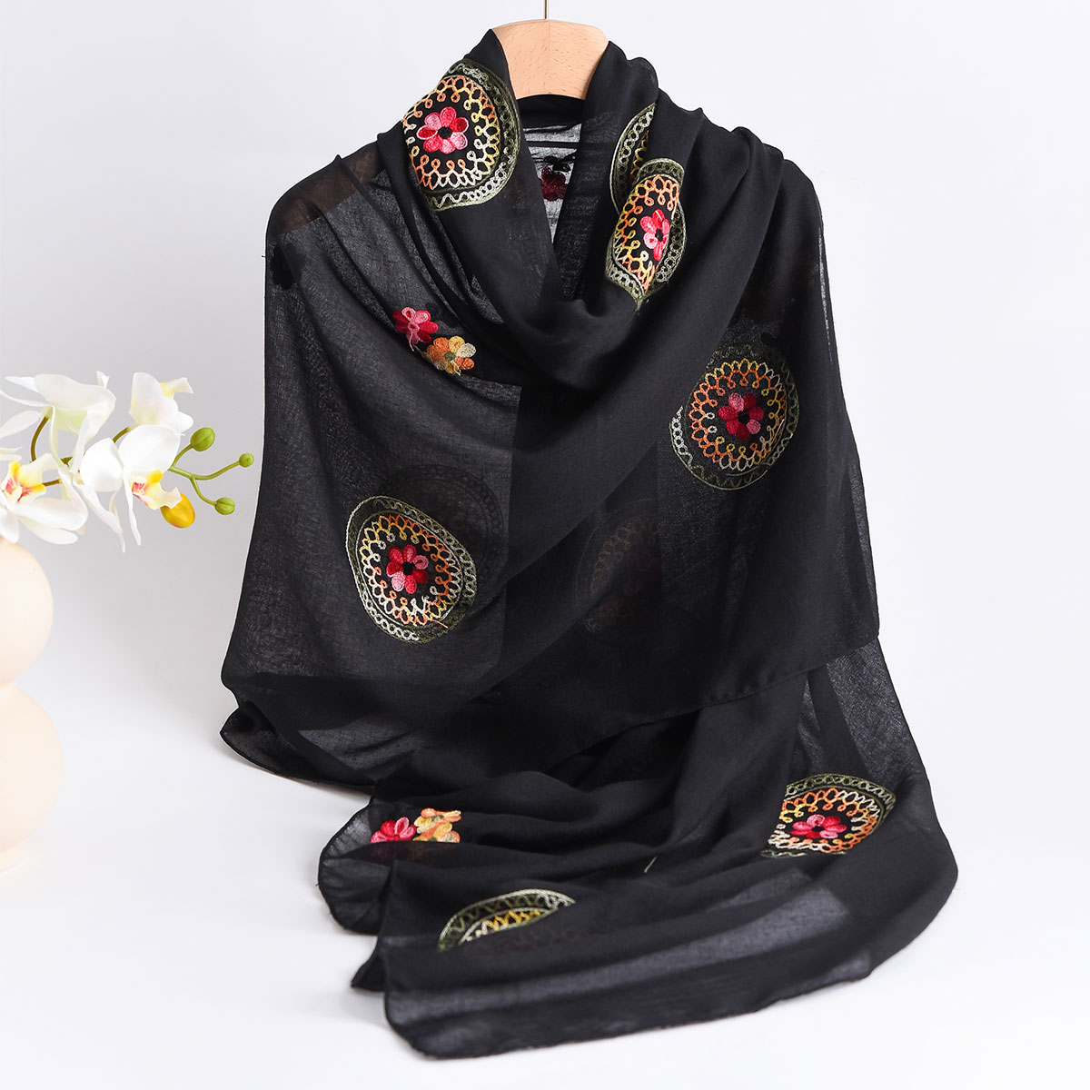 Embroidery Shawl - Yaz Yeni Hafif Nefes Pamuk ve