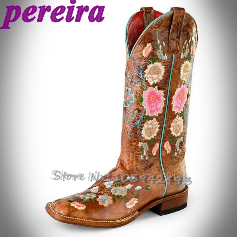 Embroidery Rose - İşlemeli Çiçek Çizmeler Gül Bahçesi Botas
