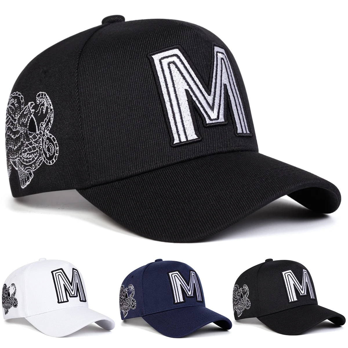 Embroidery Letter M - Unisex M Harfli Nakış Beyzbol Şapkaları