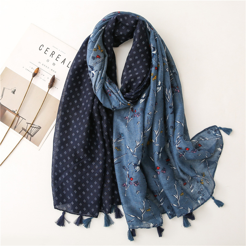 Embroidery Shawl - 2021 Kadın Eşarp çiçek baskı Başörtüsü