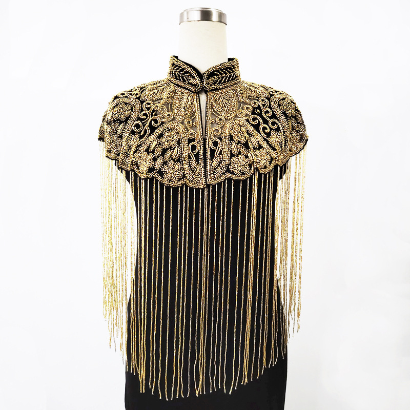 Embroidery Shawl - 1920'ler Gatsby Lüks Boncuklu Saçaklı Pelerin