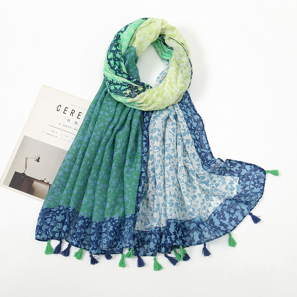 Embroidery Shawl - Moda İlkbahar Yaz Ince Viskon Şal