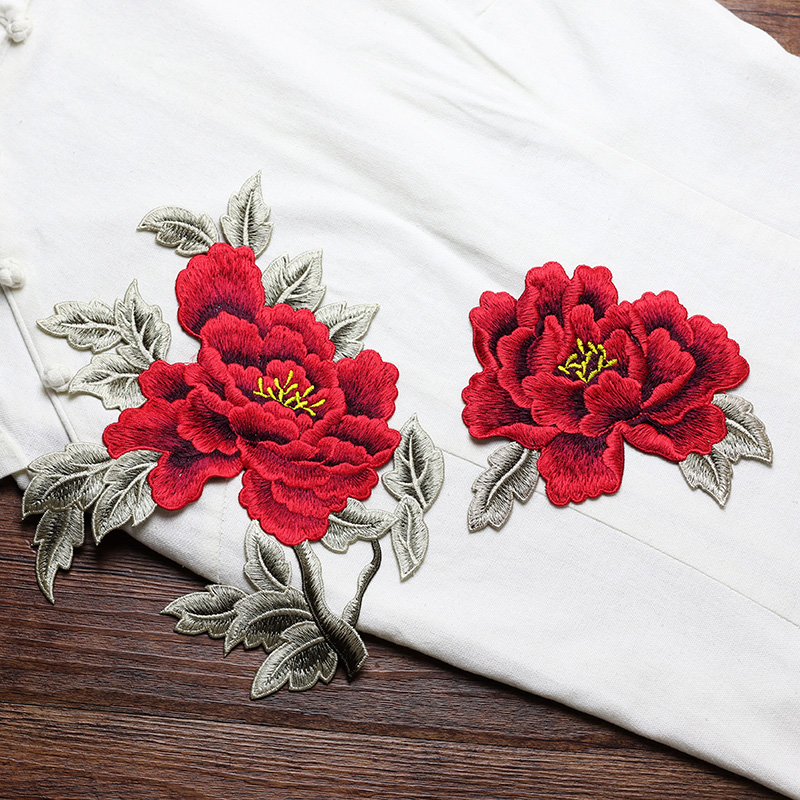 Embroidery Yellow Dress - 1 çift kırmızı pembe sarı nakış
