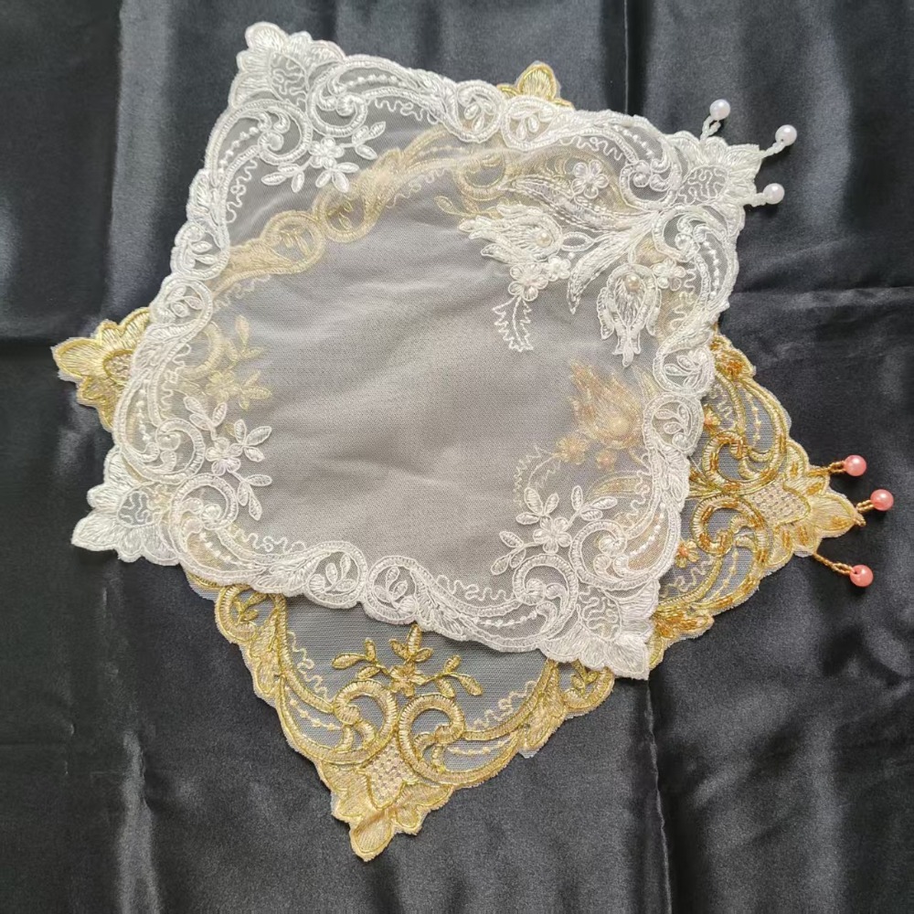 Embroidery Rose - Altın Gül Nakışlı Amerikan Servisleri 28cm