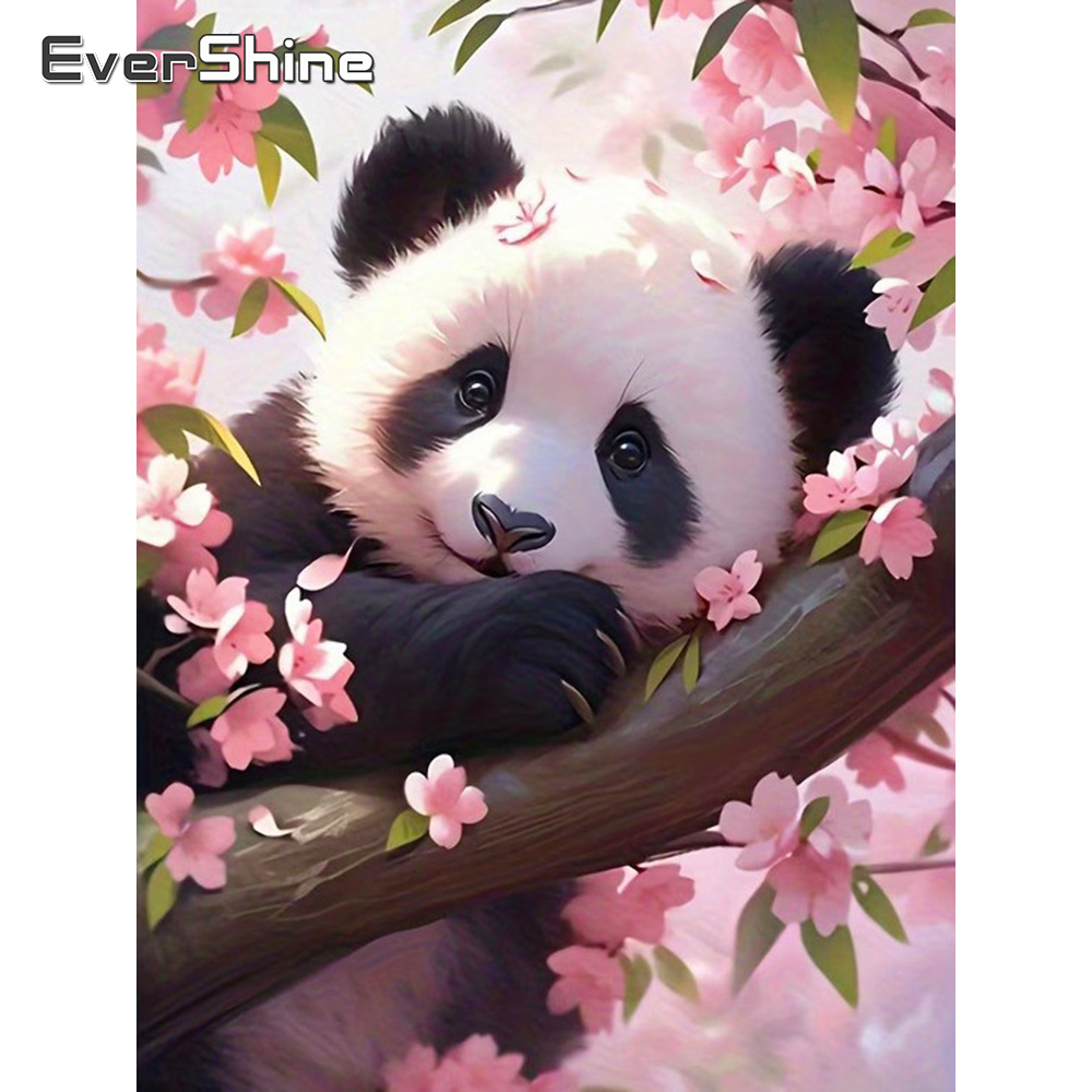 Embroidery Cross Stitch Patterns - Evershine Hayvan Elmas Mozaik Panda Çapraz