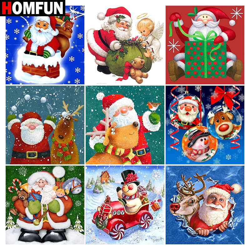 Embroidery Cross Stitch Patterns - HOMFUN Elmas Boyama Tam Kare/Yuvarlak Elmas
