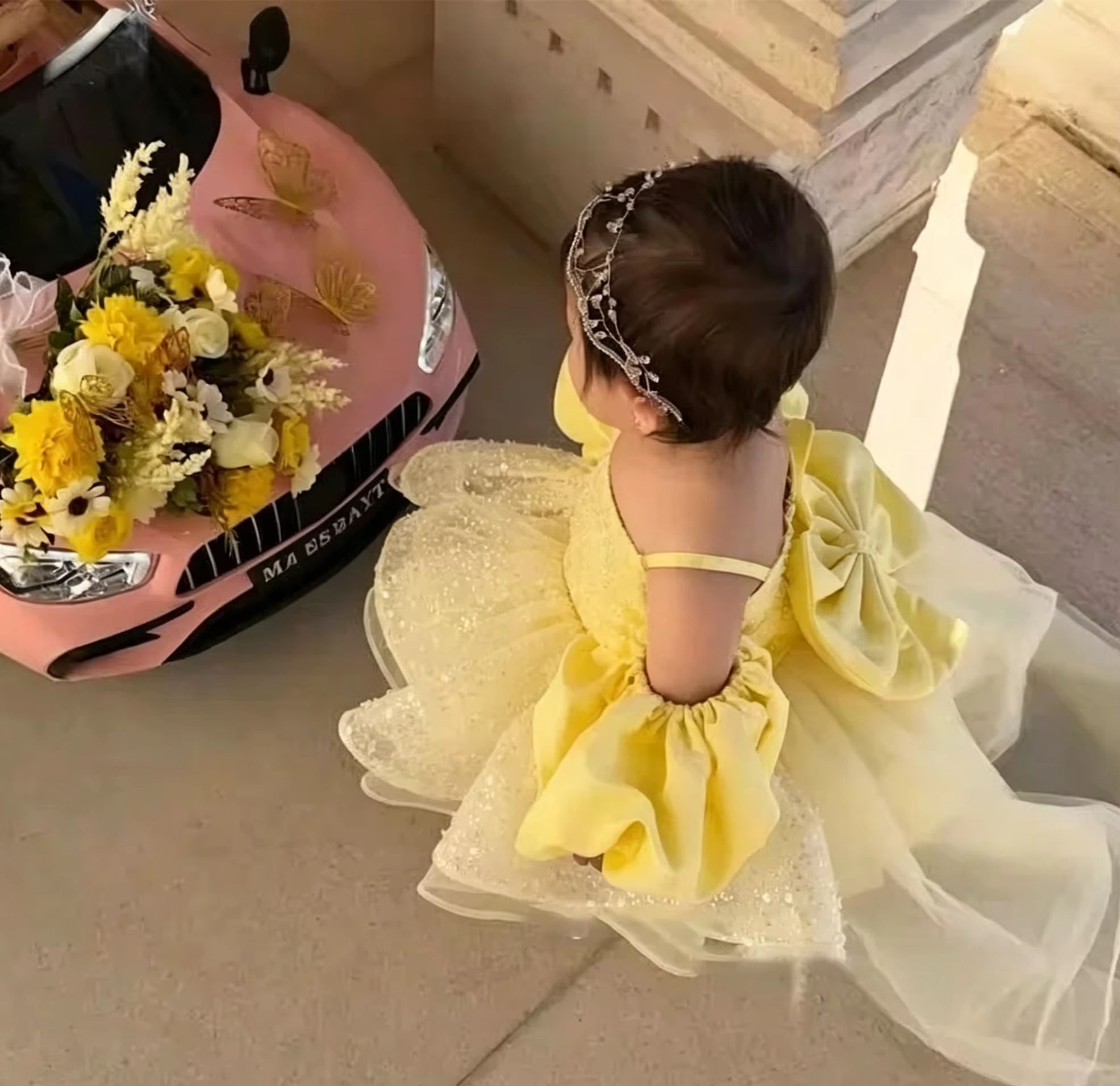 Sevimli Sarı Çiçek Kız Elbisel - Embroidery Yellow Dress incelemesi ve fiyatı