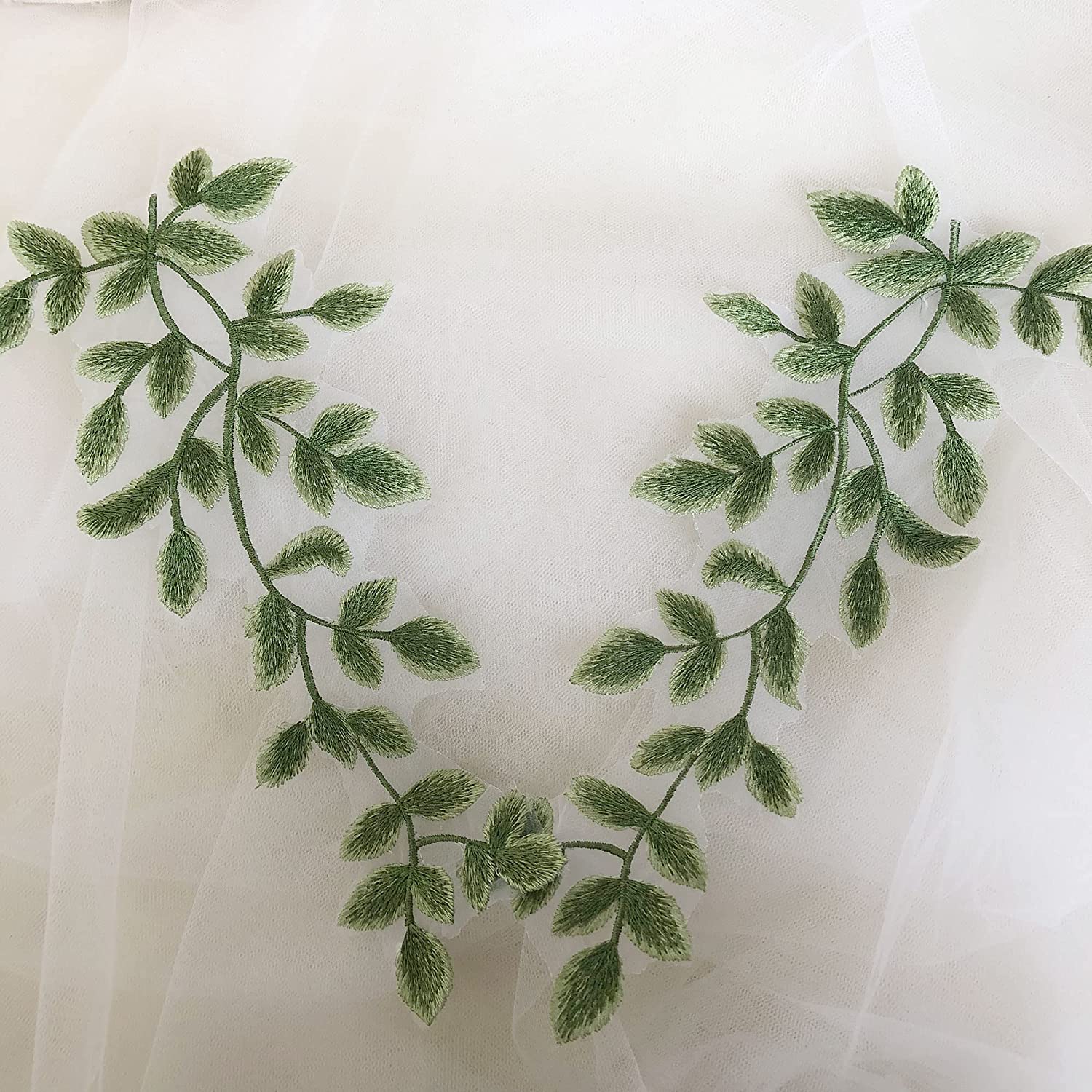 1 çift yeşil dantel aplike yap - Embroidery Letter M incelemesi ve fiyatı