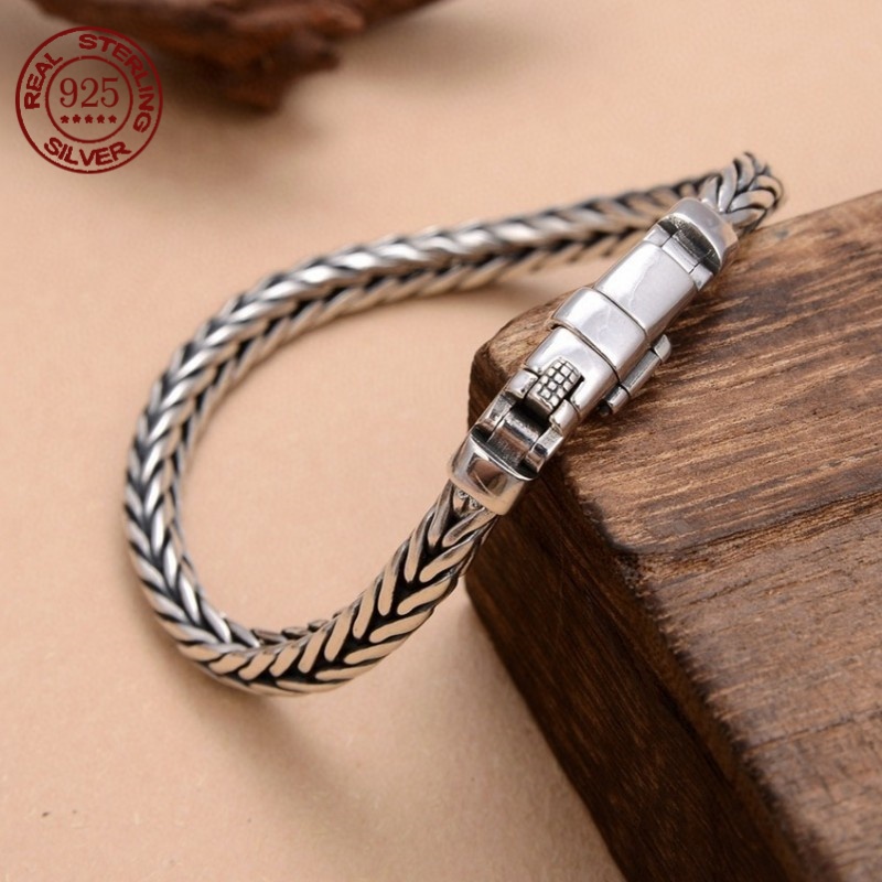 S925 gümüş basit otoriter 6mm  - Embroidery Bracelet incelemesi ve fiyatı