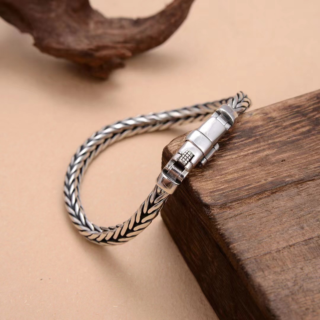 S925 gümüş basit otoriter 6mm  - Embroidery Bracelet incelemesi ve fiyatı