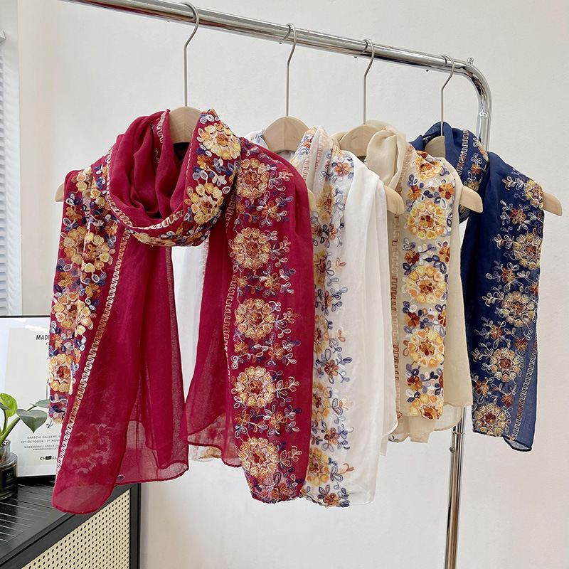 2025 Yeni Yumuşak Pamuk Başört - Embroidery Shawl incelemesi ve fiyatı