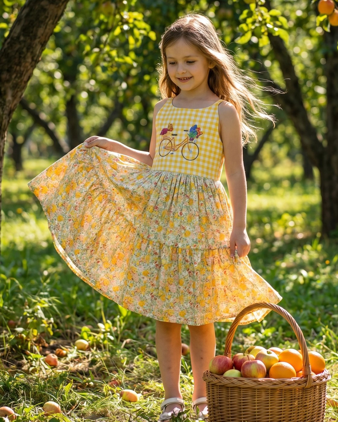 Kız Elbise Sarı Pötikeli Bisik - Embroidery Yellow Dress incelemesi ve fiyatı